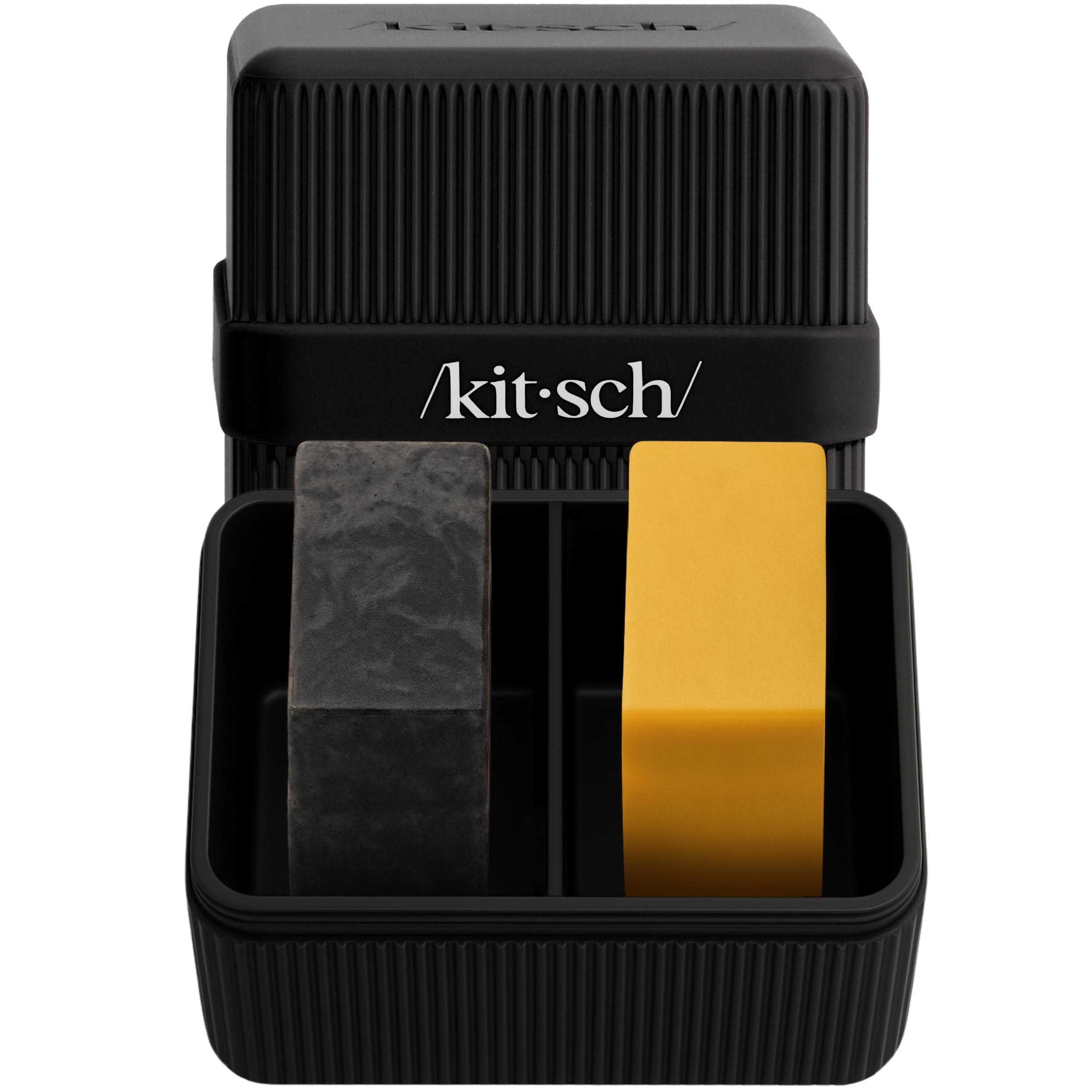 Kitsch 2-compartment travel soap case keeps bars organized for easy packing.