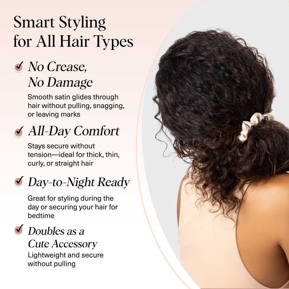 Kitsch scrunchies suitable for all hair textures from thick to fine.