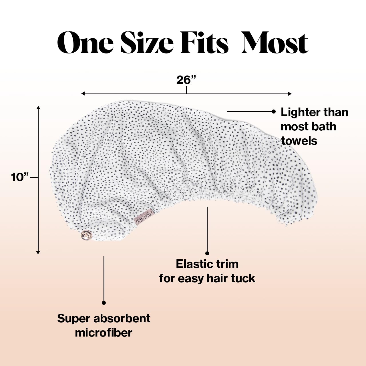 Kitsch anti-frizz microfiber towel helps streamline post-shower styling.