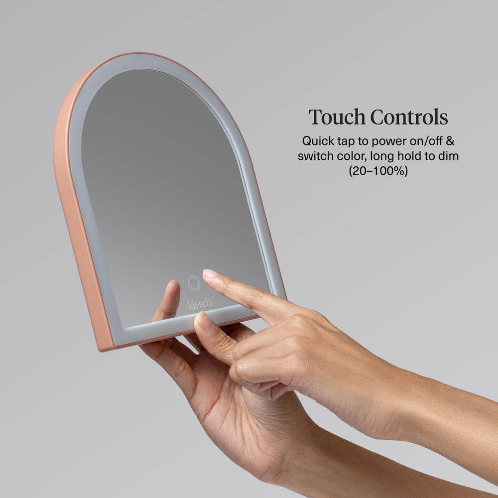 Kitsch Arch Desk Vanity Mirror portable lighting suitable for travel or desk use