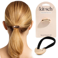 Kitsch aro para pelo dorado para coleta con agarre suave y acabado pulido.