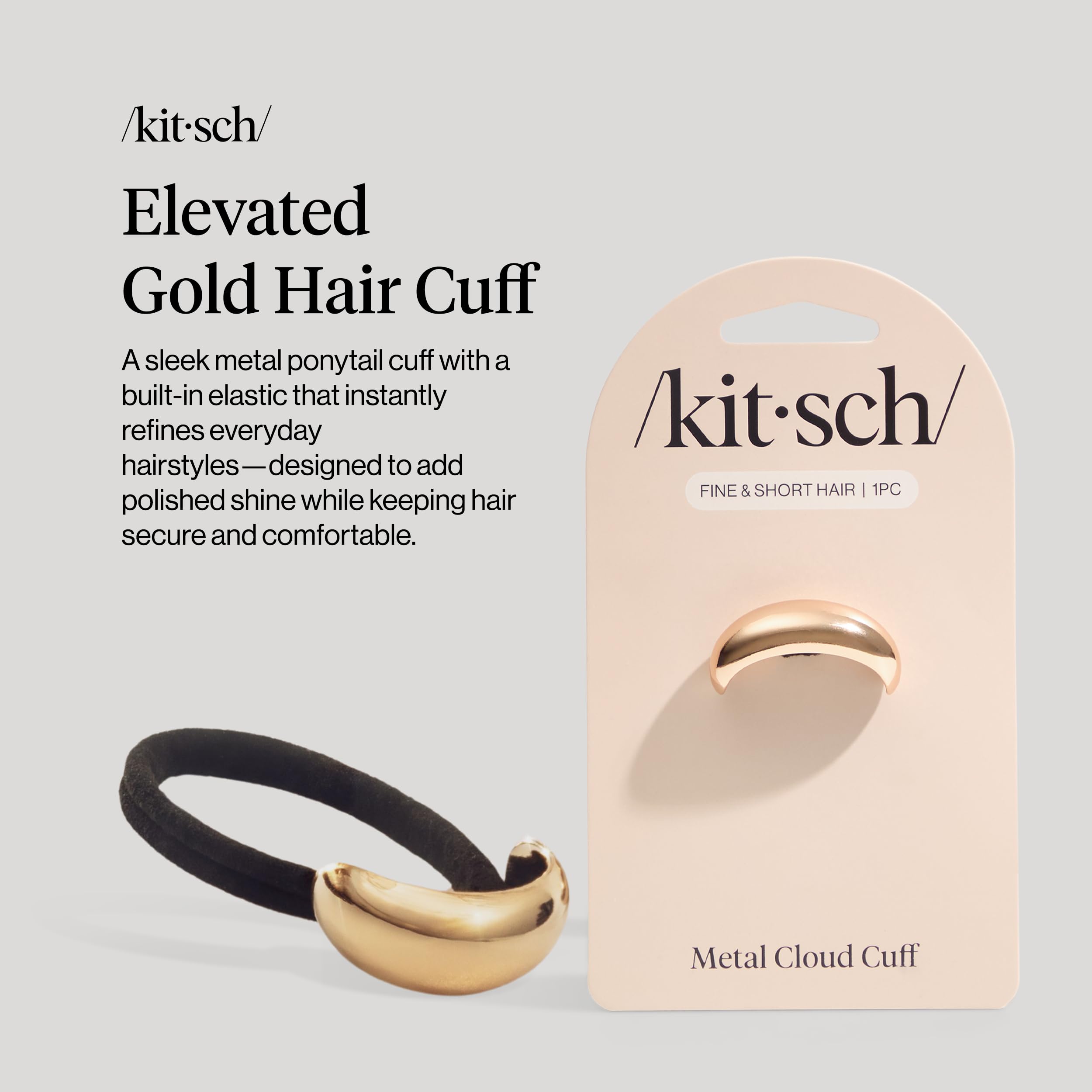 Kitsch aro para pelo dorado para recogido, estilo elegante y cómodo.