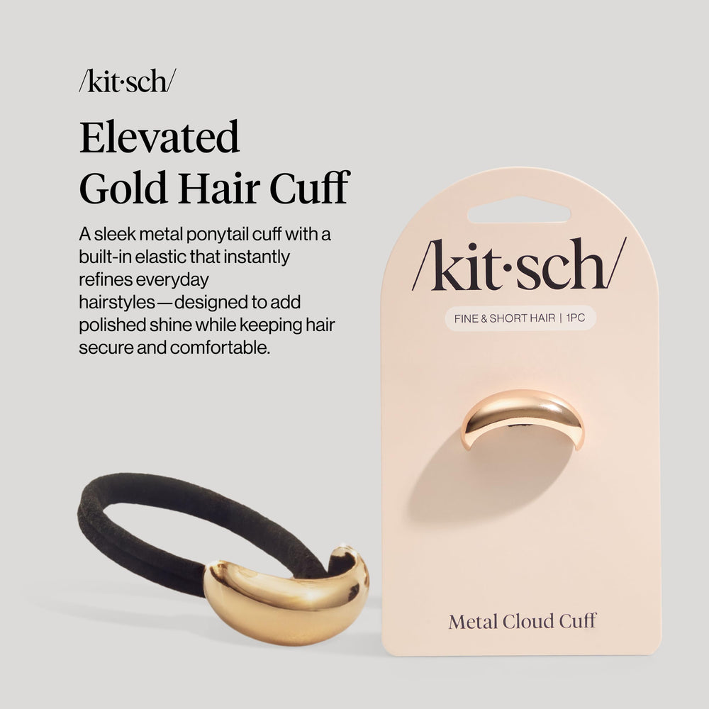 Kitsch aro para pelo dorado para recogido, estilo elegante y cómodo.