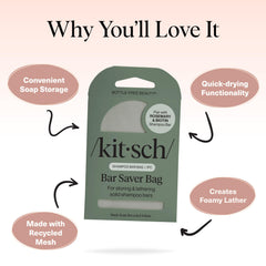 Kitsch breathable mesh design for quick drying and longer-lasting bars.