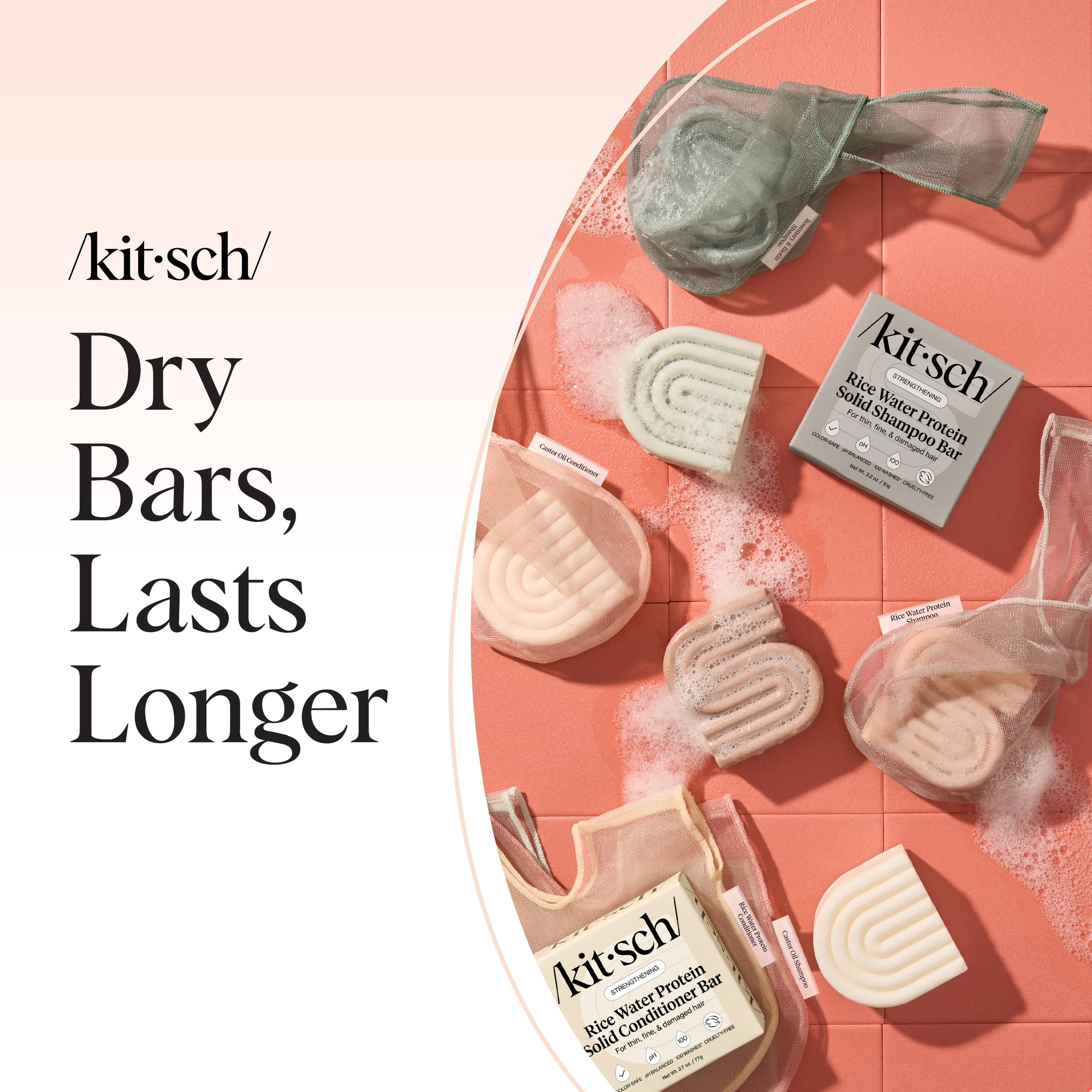 Kitsch soap bag is machine washable for easy cleaning and reuse.