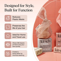 Kitsch Bar Soap Bag made from recycled rPET supports sustainable shower routines.