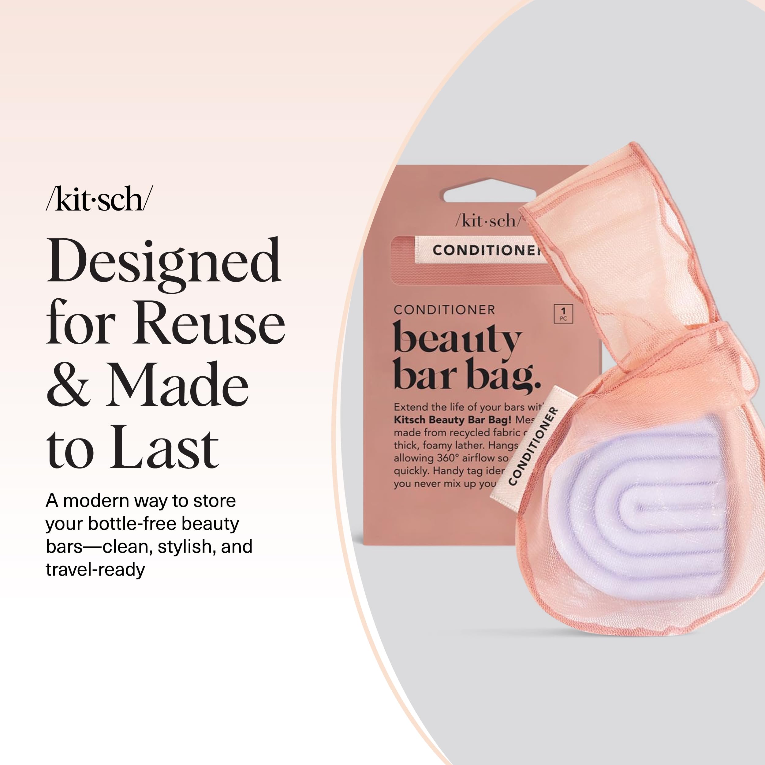 Kitsch terracotta bag stands out in any bathroom while reducing plastic waste