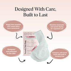 Kitsch Bar Soap Saver Pouch demonstrates 360-degree airflow for faster drying.