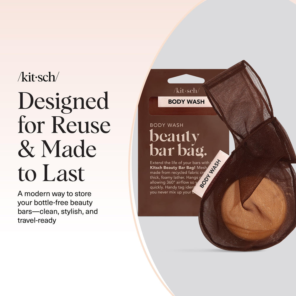 Kitsch bar soap saver pouch bottle-free design reduces plastic waste