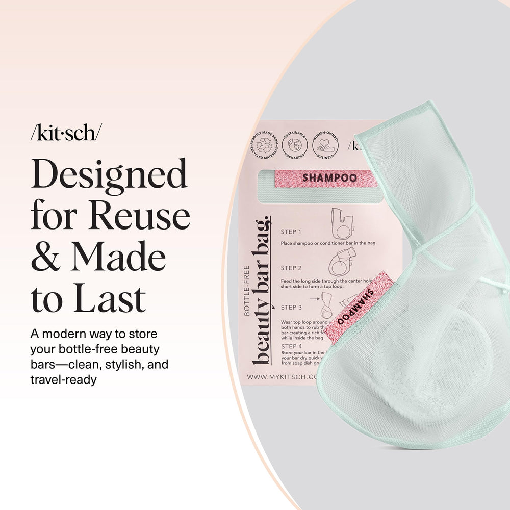 Kitsch Bar Soap Saver Pouch offers a bottle-free shower solution.