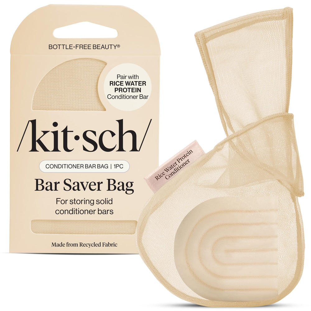 Kitsch Bar Soap Saver Pouch with patented mesh for longer-lasting bars.