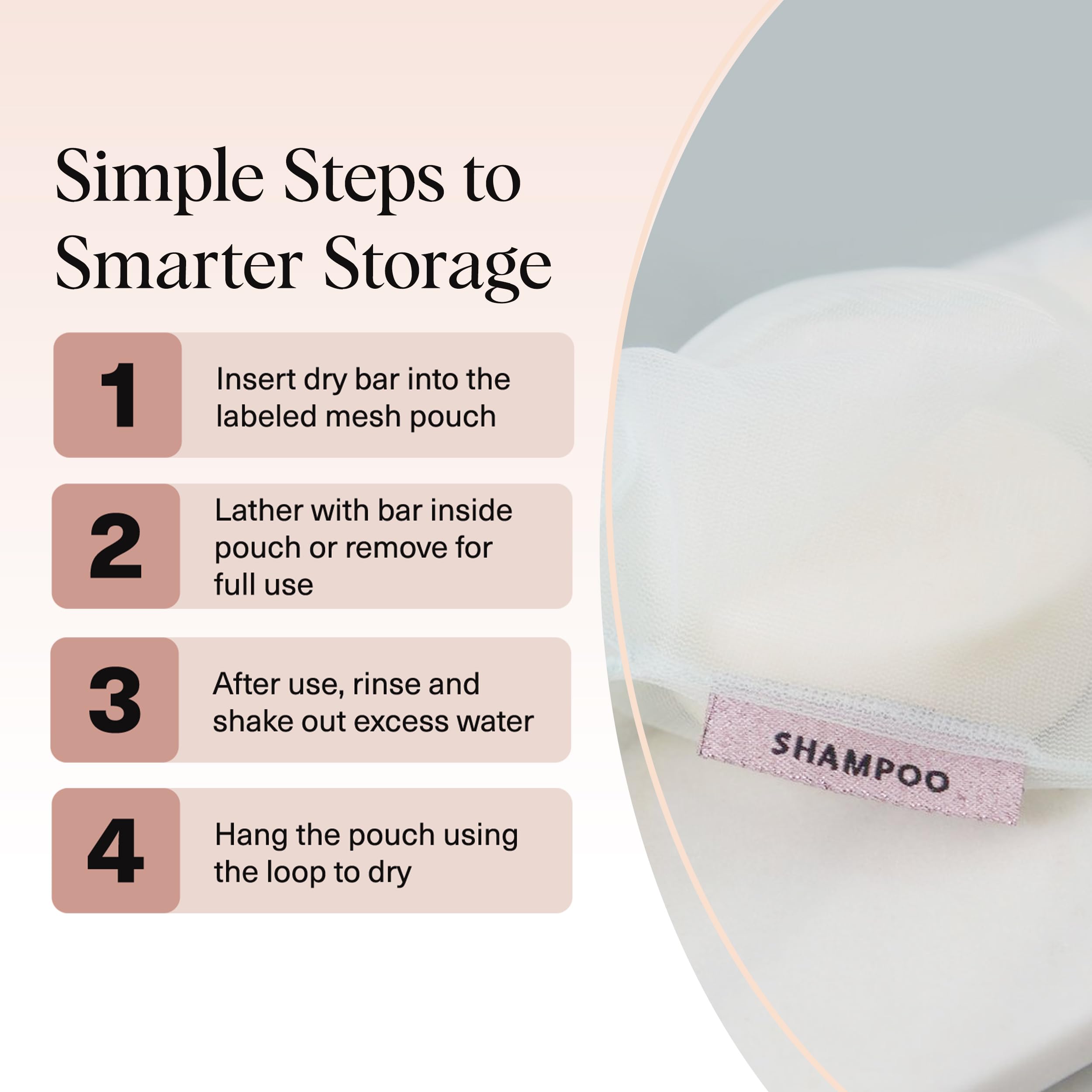 Kitsch Bar Soap Saver Pouch quick-dry design prolongs bar life.