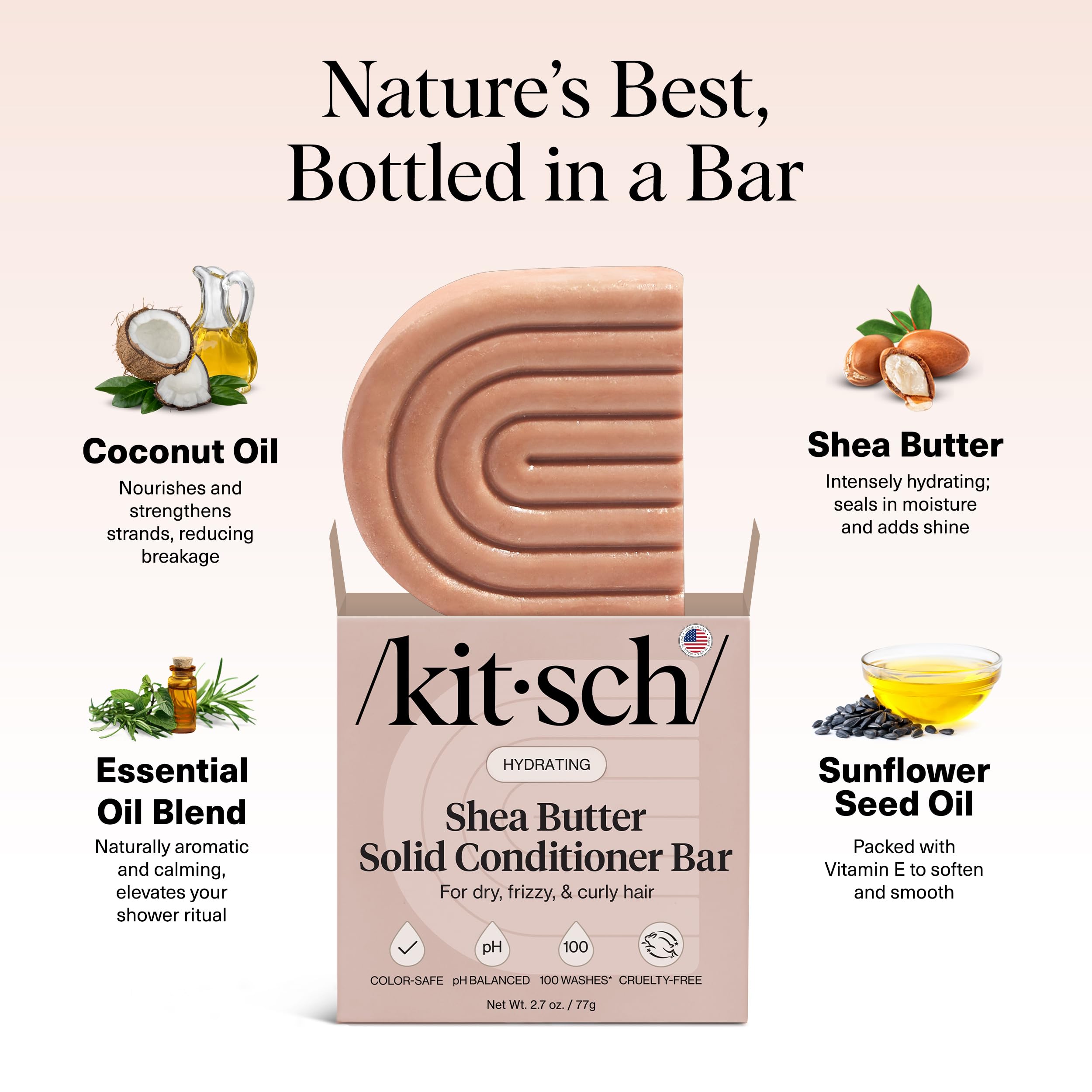 Kitsch fórmula diseñada para cabello teñido hidrata sin perder brillo.
