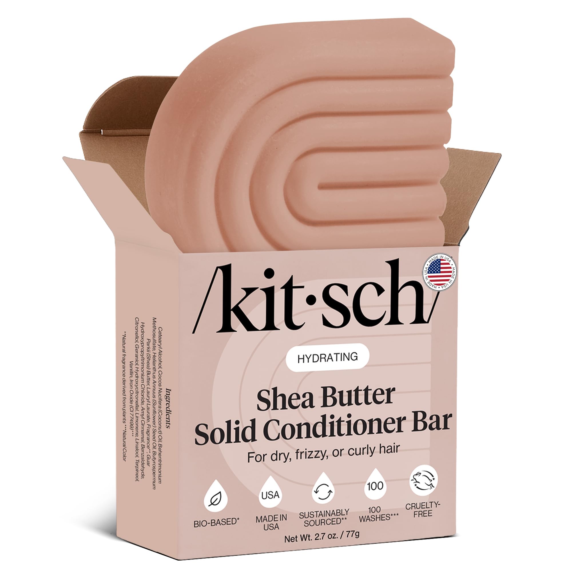 Kitsch barra de acondicionador con manteca de karité deja el cabello suave y nutrido.