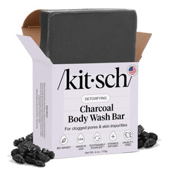Kitsch barra carbón activado detox: limpieza profunda para poros limpios.