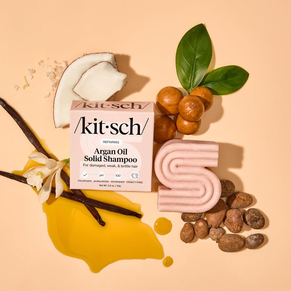Kitsch barra champú argán: uso diario para cabello suave y brillante.