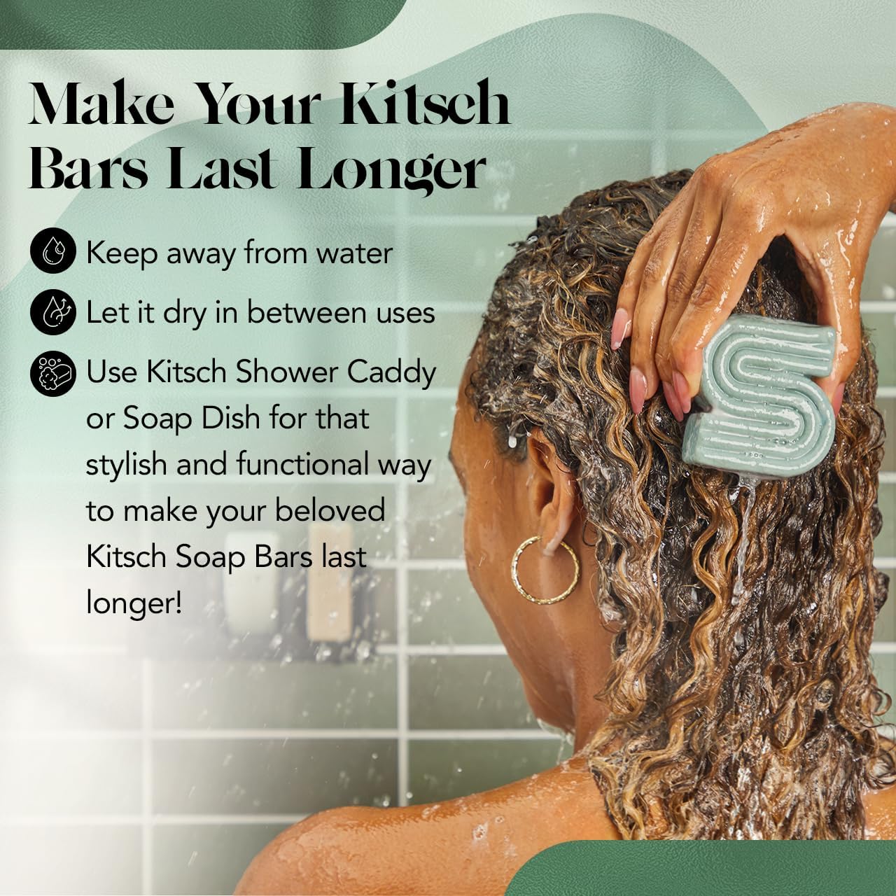 Kitsch barra champú romero y biotina, apto para todo tipo de cabello.