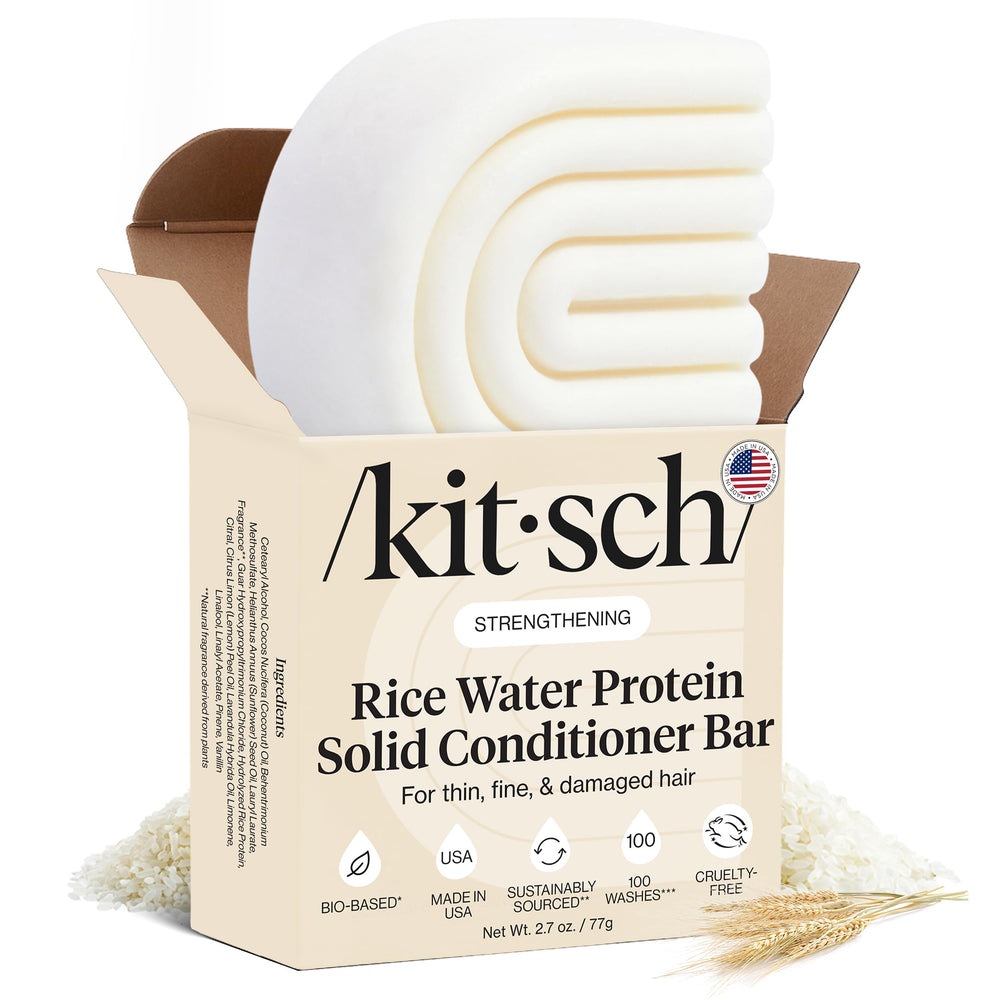 Kitsch barra acondicionador agua de arroz, empaque compacto para viaje y cuidado diario