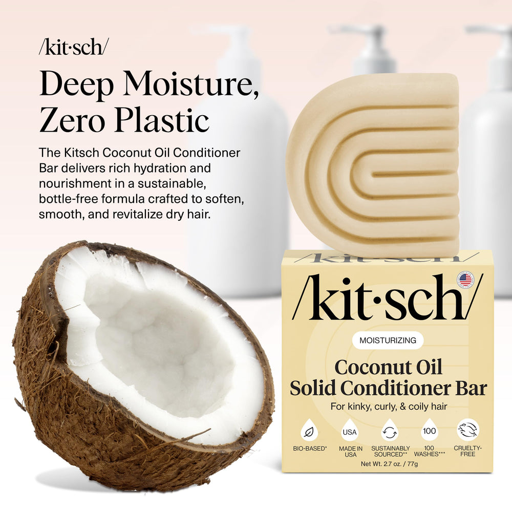 Kitsch barra acondicionador aceite coco aplicacion: suaviza rizos y facilita peinado