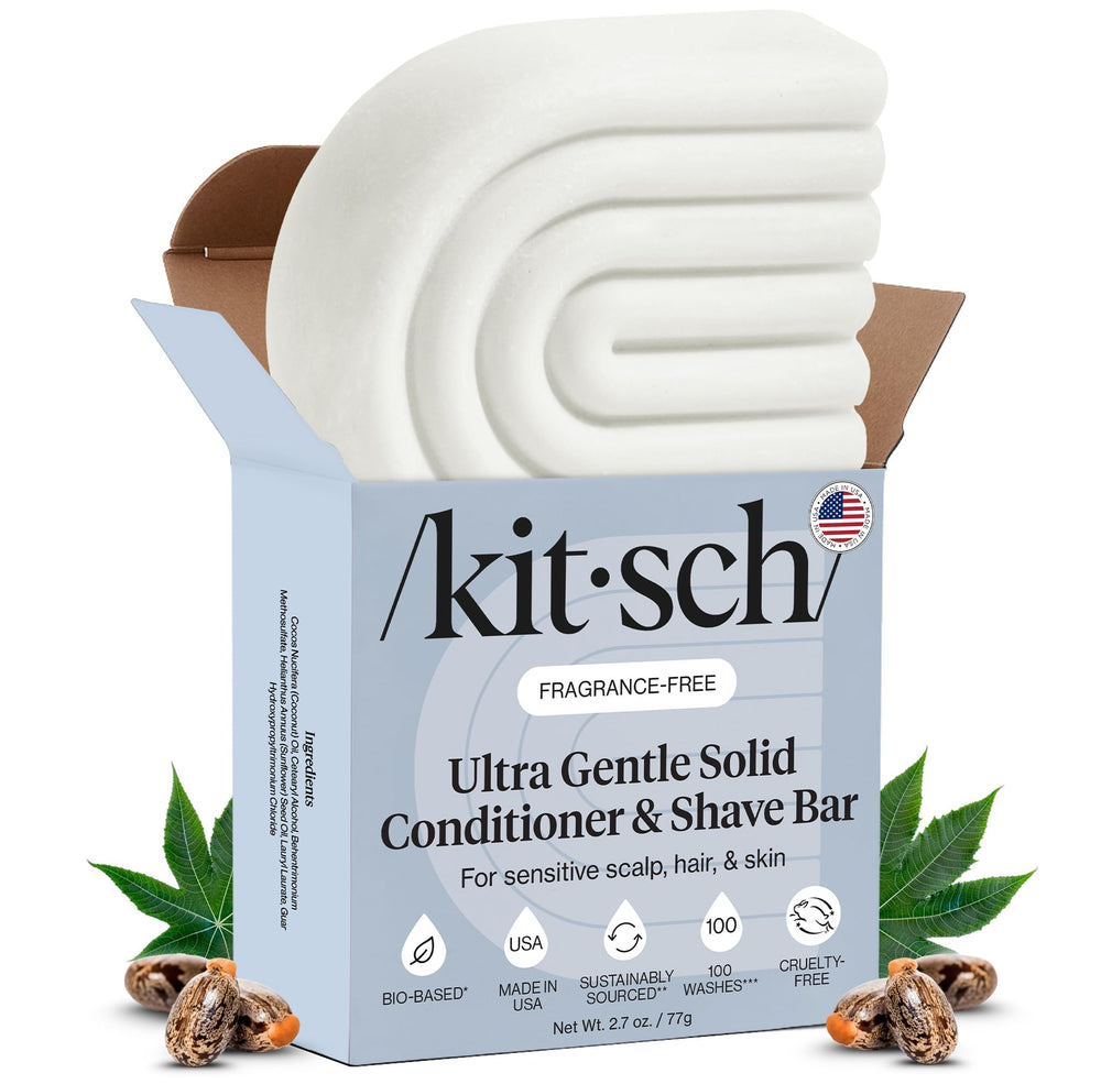 Kitsch barra 2 en 1 sin fragancia para cabello sensible, ideal para viaje.
