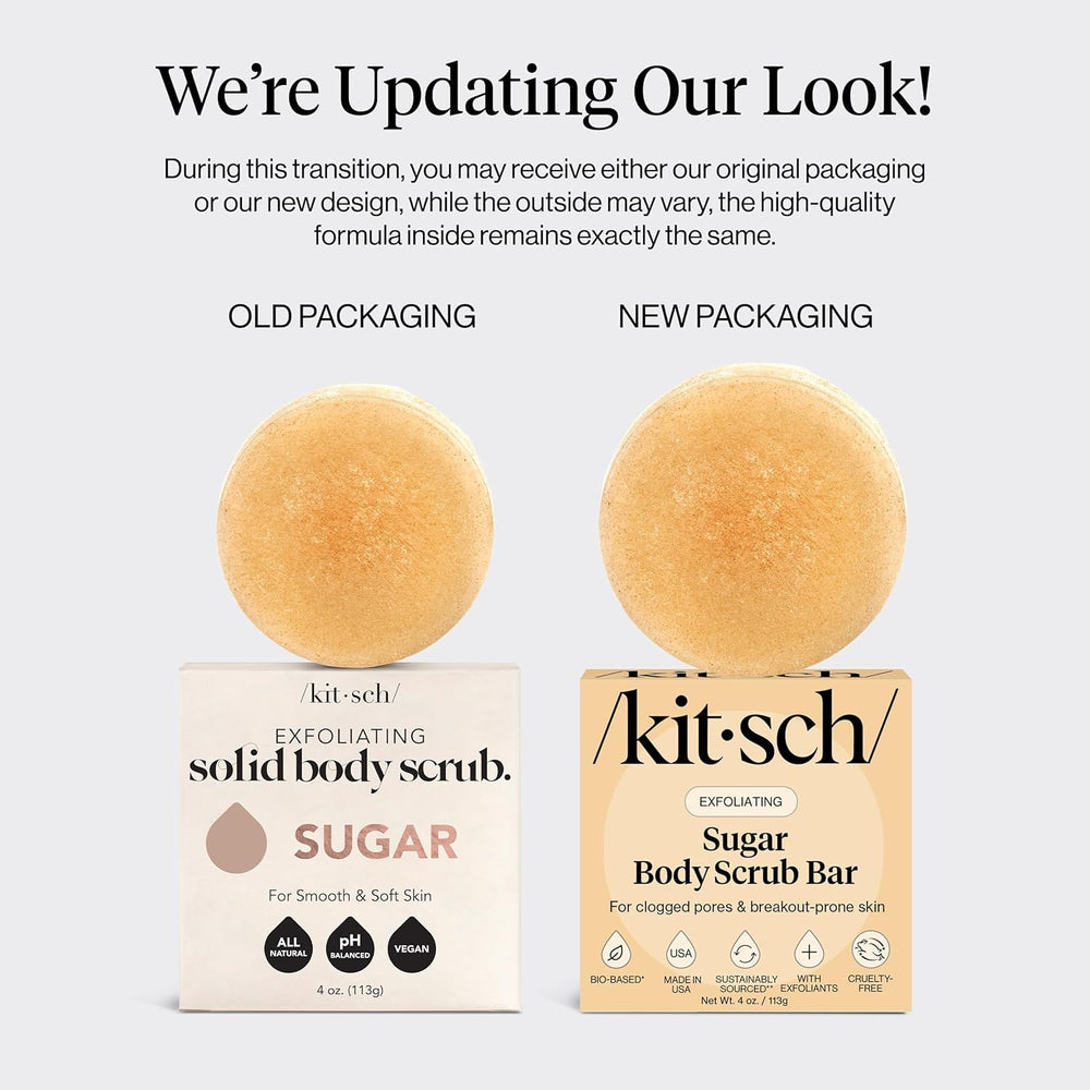 Kitsch barra exfoliante de 4 onzas para viaje cómodo.