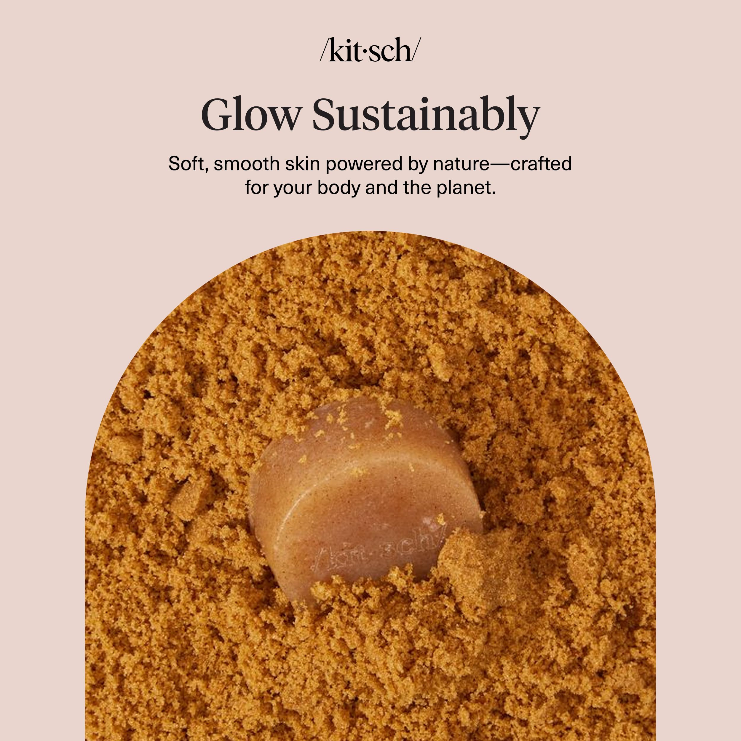 Kitsch barra exfoliante hecha en Estados Unidos con fórmula cuidadosa.