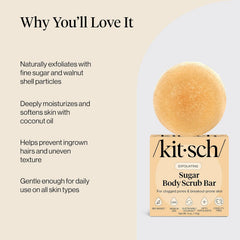 Kitsch barra exfoliante con cáscara de nuez para textura más suave.