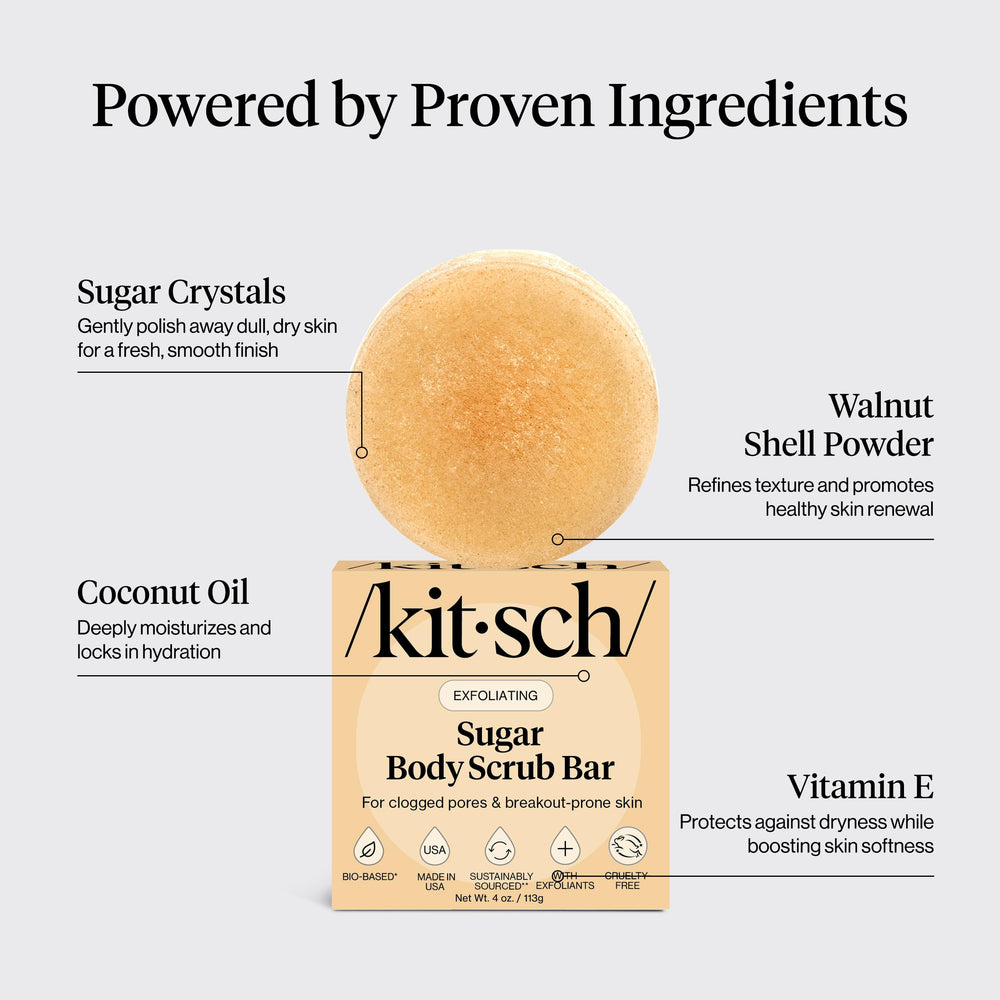Kitsch barra exfoliante ideal para pre-afeitado para un afeitado suave.