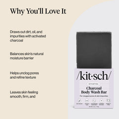 Kitsch barra hidratación suave: deja la piel hidratada tras la ducha.