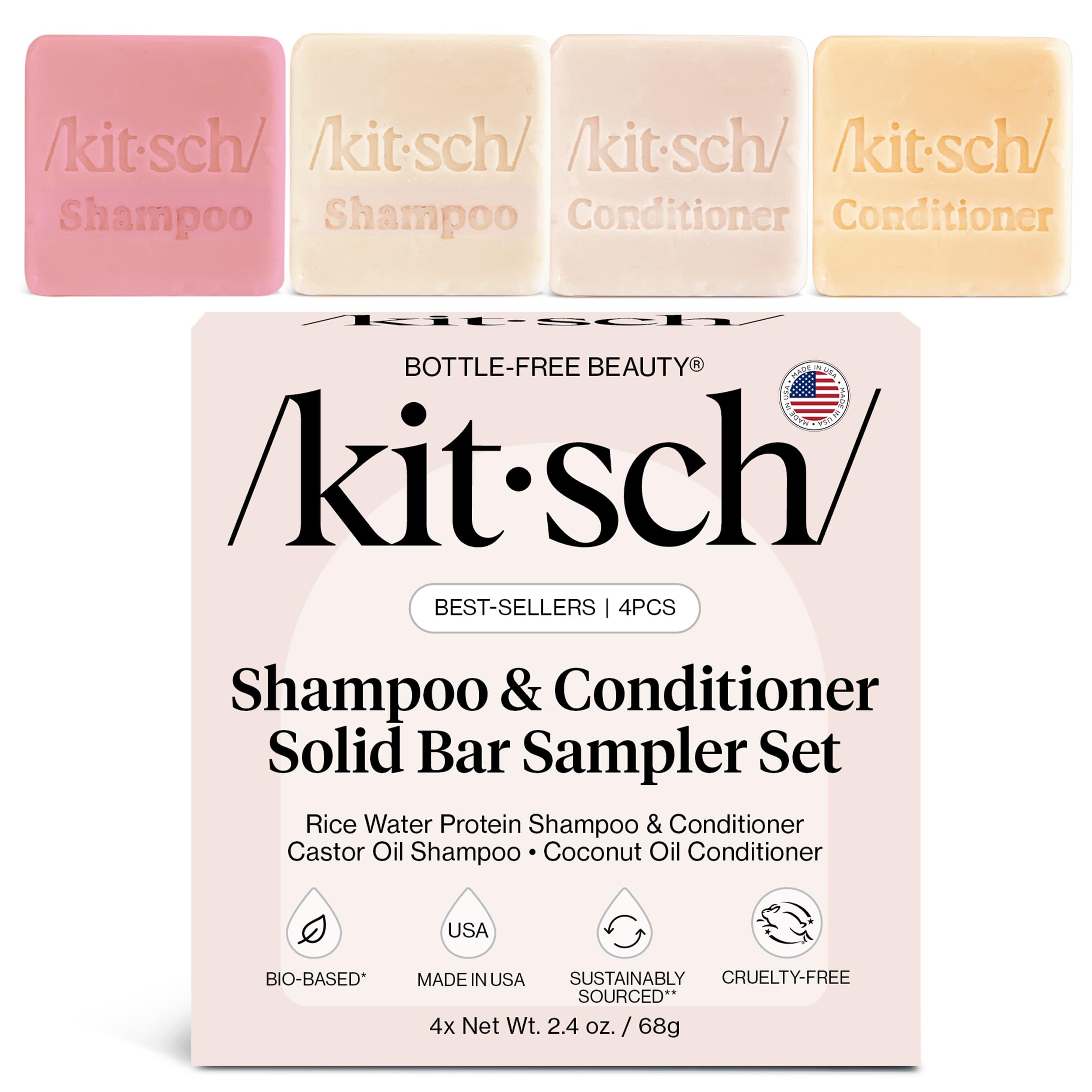 Kitsch champú arroz-agua barra: fortalece y deja cabello suave y brillante