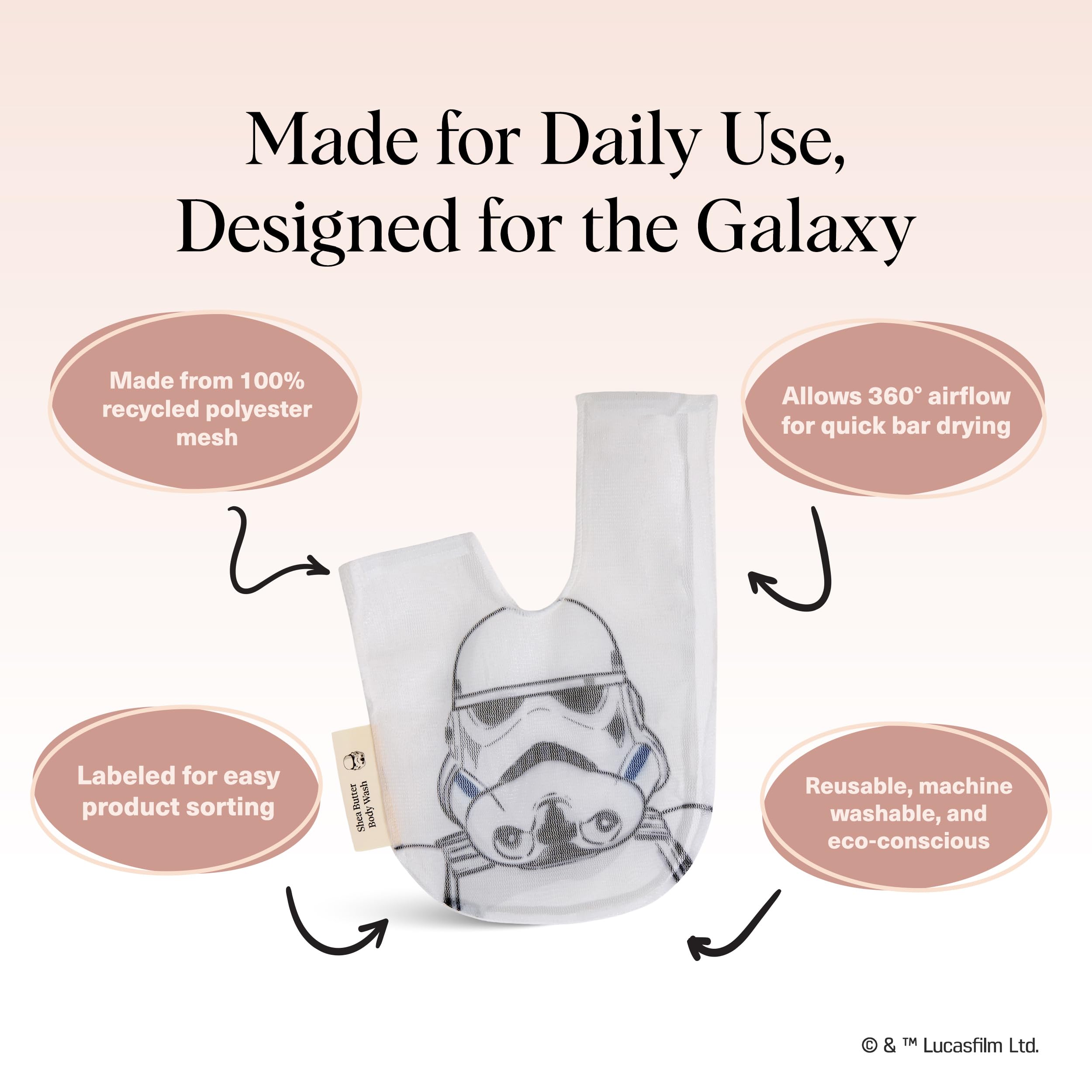 Kitsch Stormtrooper bolsa de jabón malla, secado rápido.