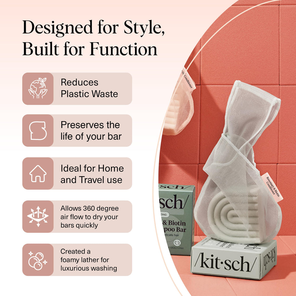 Kitsch bottle-free design helps reduce plastic waste in your routine.