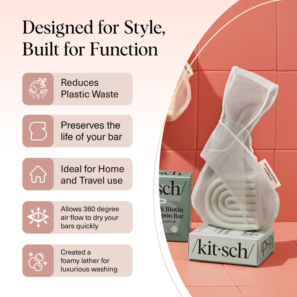 Kitsch bottle-free beauty bag helps reduce plastic waste in daily routines.