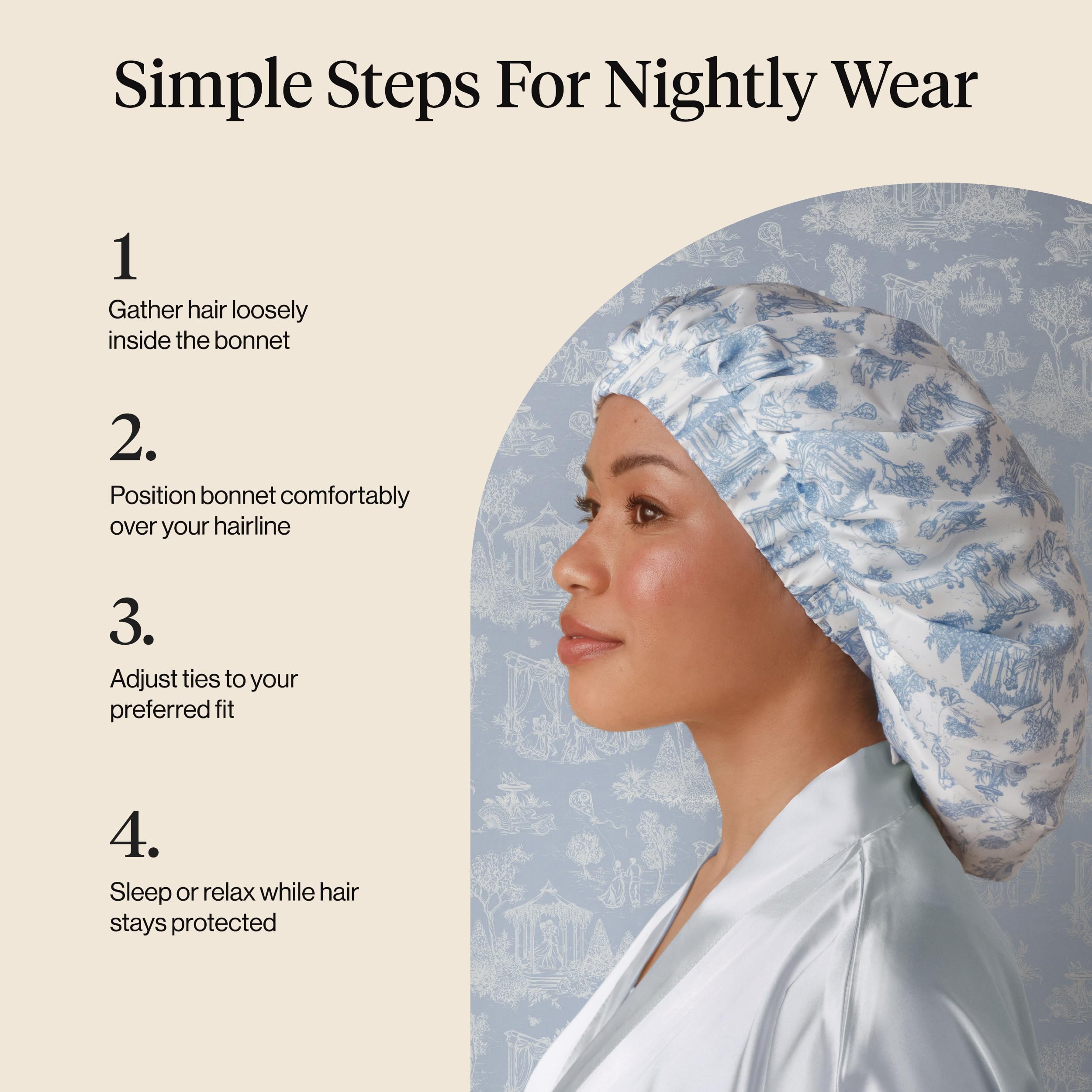 Kitsch x Bridgerton satin bonnet preserves curl shape overnight