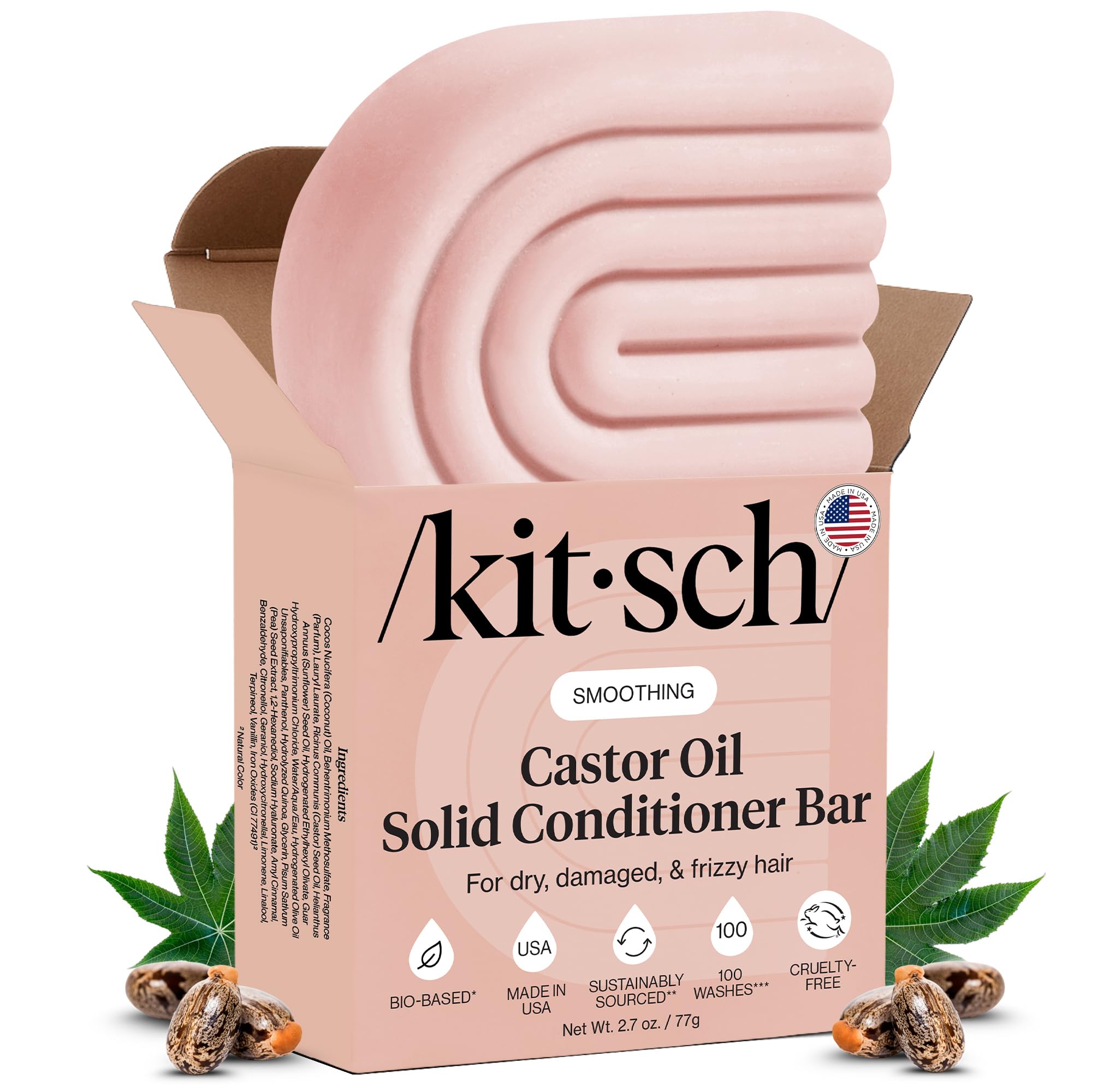 Kitsch barra acondicionador aceite de ricino para cabello más suave e hidratado