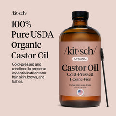 Kitsch Castor Oil bottle pour aids easy targeted application for brows and lashes