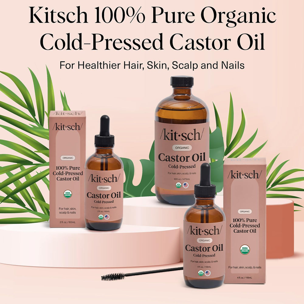 Kitsch Castor Oil gift-packaging conveys a thoughtful self-care gift idea