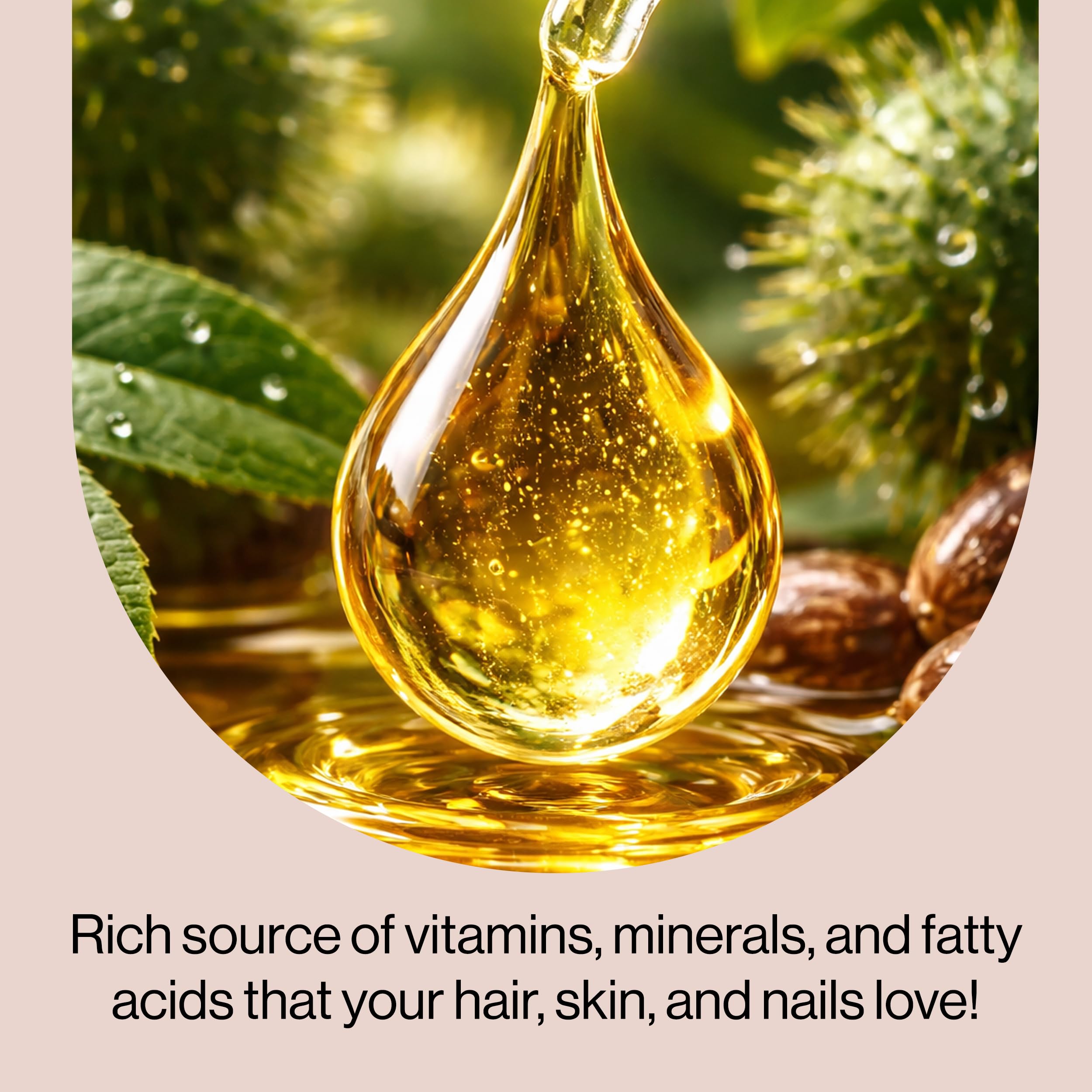 Kitsch Castor Oil organic-bottle highlights vegan, cruelty-free beauty support