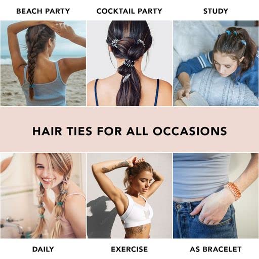 Kitsch clear spiral hair tie securing a bun without snagging or leaving marks.