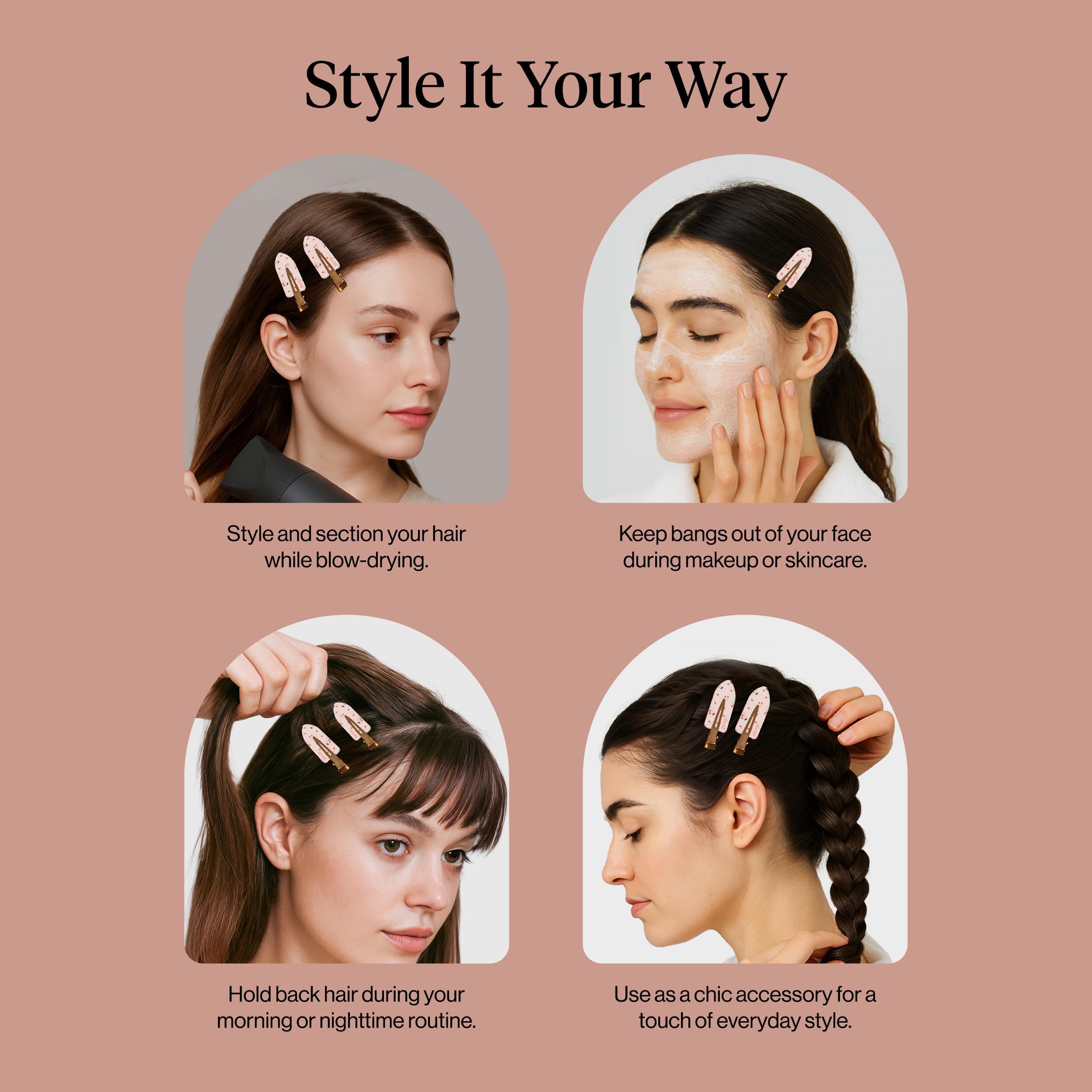 Kitsch clip ligero; ideal para maquillaje y cuidado de la piel.