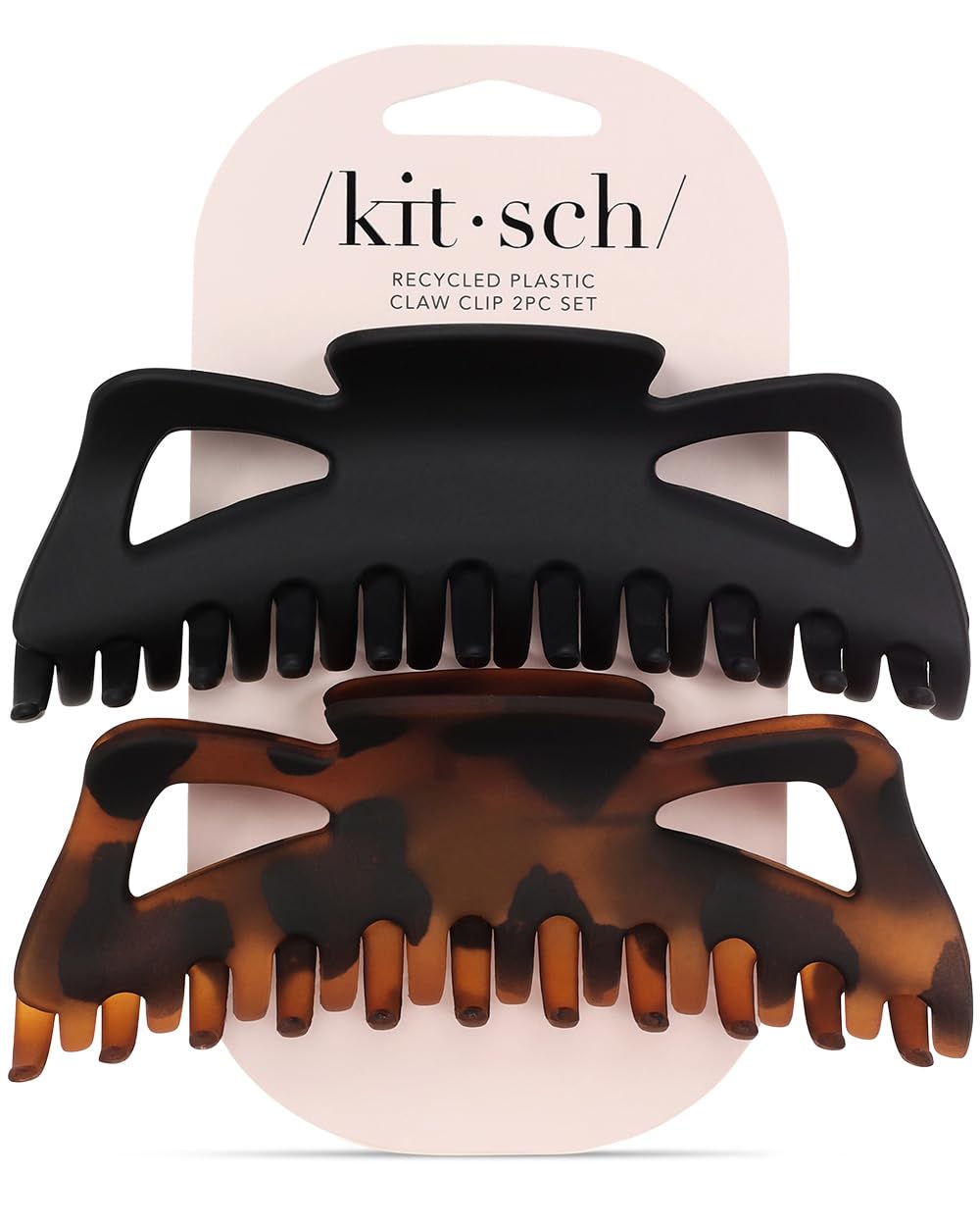 Kitsch clip grande negro tortuga, ideal como regalo para mujeres.