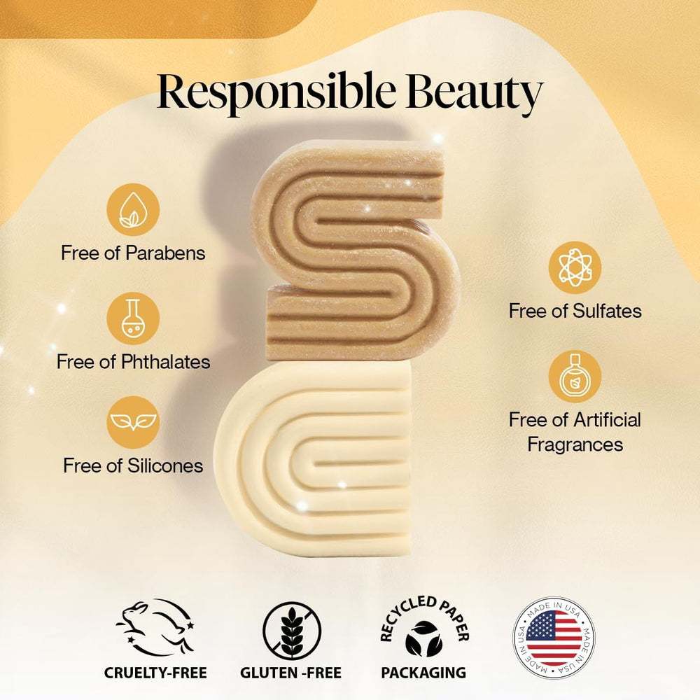 Kitsch coconut oil shampoo bar packaging close-up signaling eco-friendly solid format.
