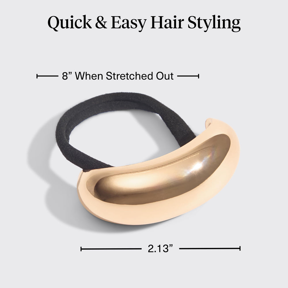 Kitsch accesorio de pelo dorado ideal para trenzas y moños.