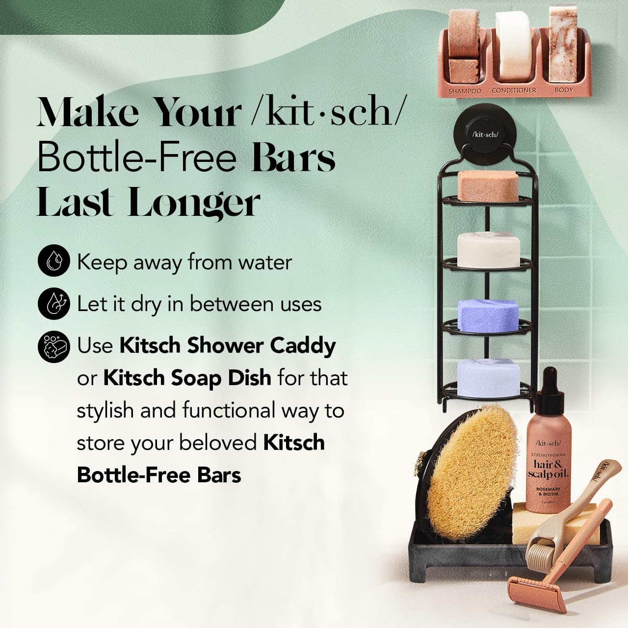 Kitsch color-safe shampoo bar for color-treated hair.