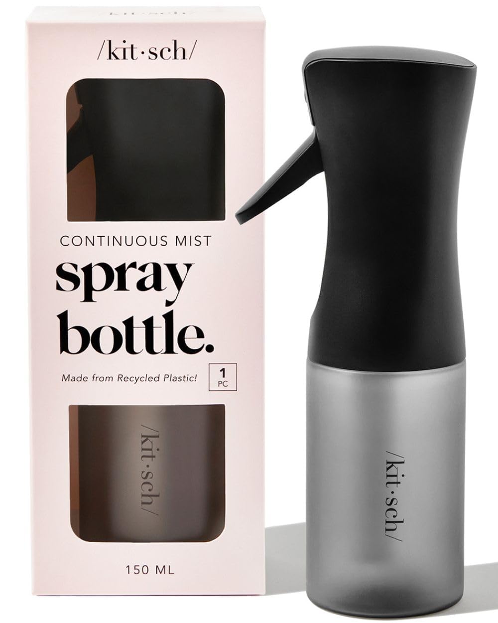 Kitsch continuous spray bottle for hair delivers even, clog-free mist for effortless styling.