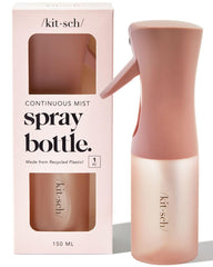 Kitsch continuous spray bottle for hair in terracotta shows ultra-fine mist for even styling.