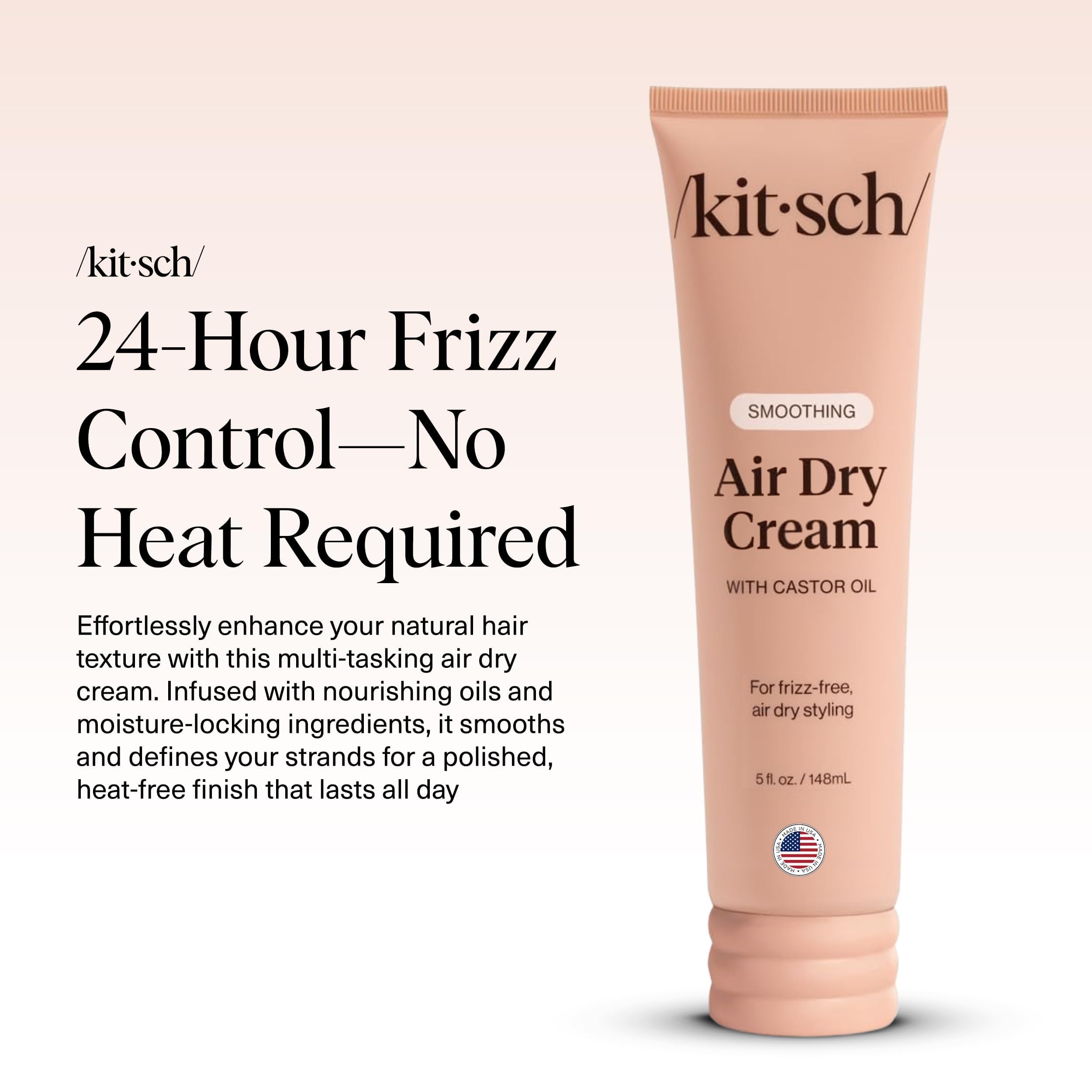 Kitsch crema suavizante para secado al aire: definición de textura natural.