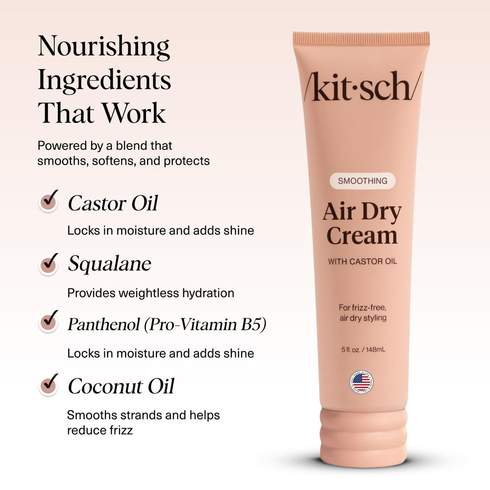 Kitsch crema suavizante para secado al aire: ingredientes nutritivos con ricino y coco.