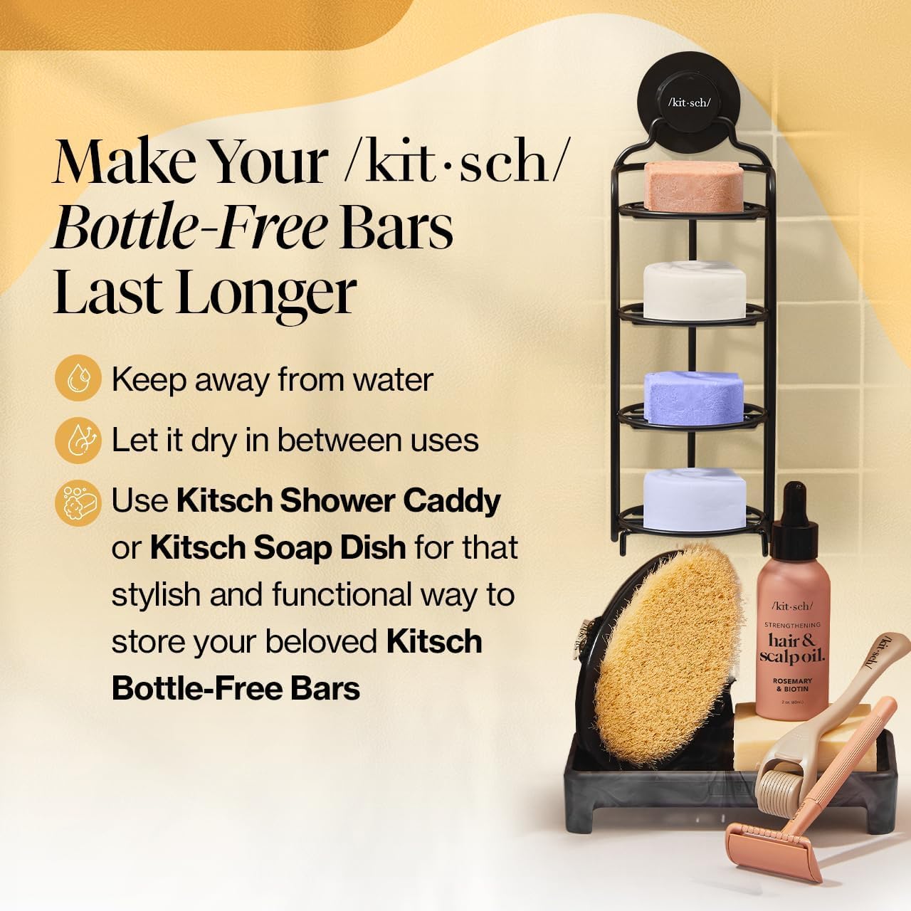 Kitsch curly hair after-use shine photo illustrating smoother curls and reduced frizz.