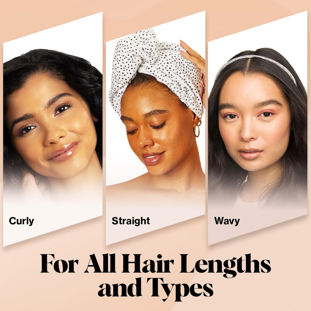 Kitsch curly-hair wrap protects curl definition while drying.